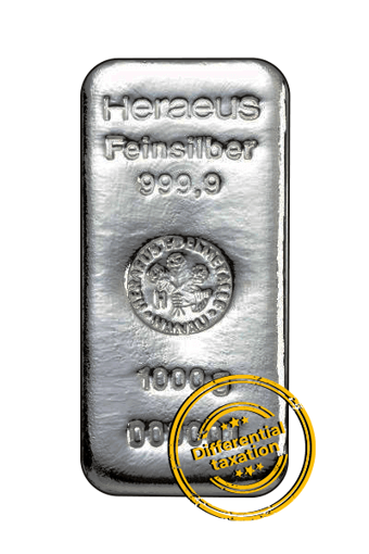 Picture of 1000g Silver Bar - differential taxation